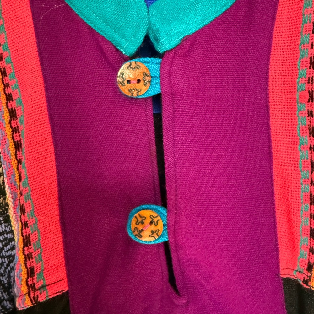 Guatemalen Ecuadorian South American Jacket Sweater‎ like New Boho Baja - Picture 3 of 10